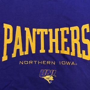 Uni panthers stitched lettering t shirt